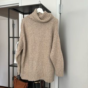 Jenni Kayne Alpaca Cocoon Cashmere Turtleneck in Oatmeal - size S BRAND NEW
